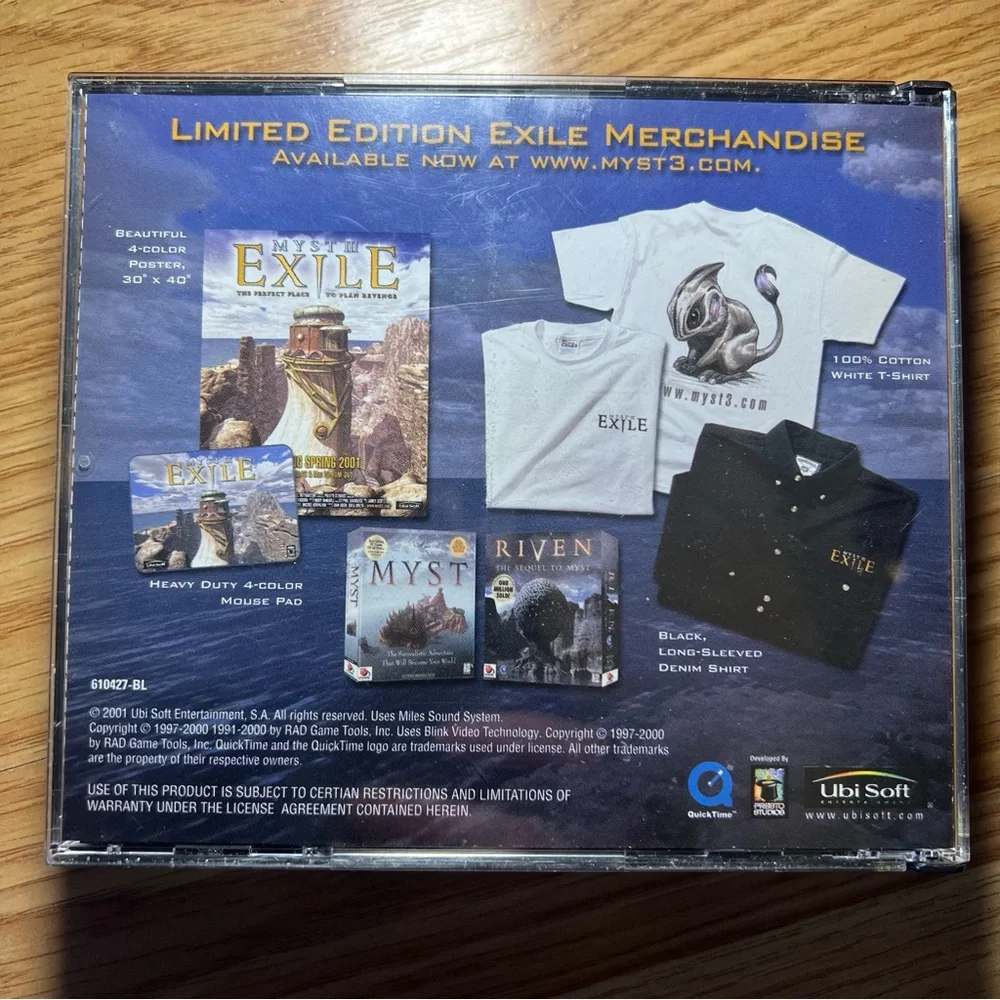 Myst 3 Exile: The Sequel to Myst & Riven PC 2001 Video Games 4‎ Discs